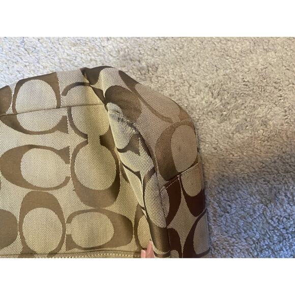 COACH Shoulder Bag Chelsea Ashlyn Hobo Logo Monogram Optic Brown Tan pocketbook - Picture 10 of 15